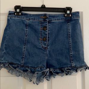 Blue Jean ruffle shorts